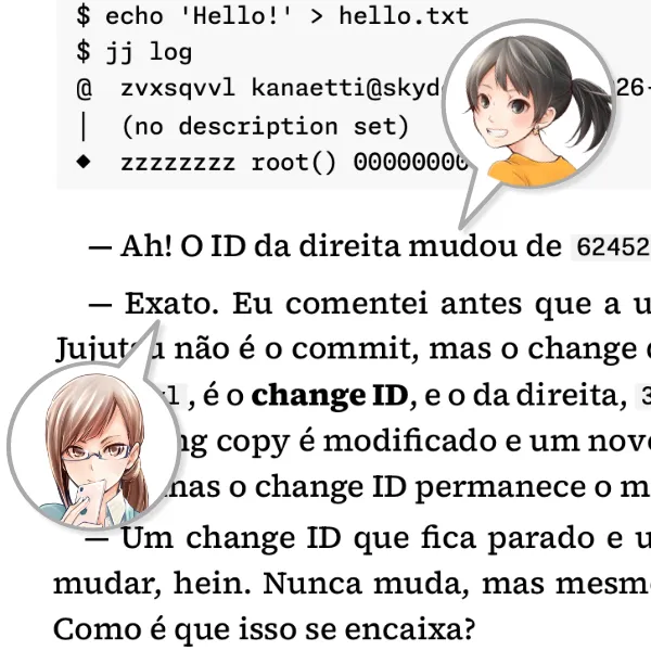 Diálogo entre a engenheira sênior e a júnior, como aparece no livro